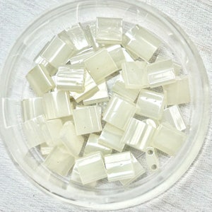 Opal Ceylon Miyuki Tila Beads TL512 | DIY Bracelet Making |Two Hole Square Flat Glass Beads | Whole | Half | 3 Grams