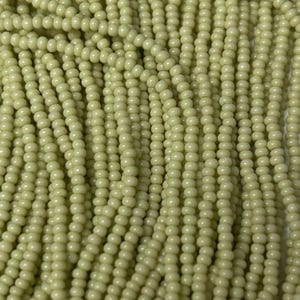 Size 11/0 | Lt Olive Solge | #03152 | Preciosa Czech Glass Seed Beads | 6 String Hank | 2mm Rd Rocaille | DIY Jewelry Making | Loom