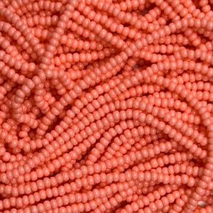 Size 11/0 | Salmon Op Solgel | #03691| Preciosa Czech Glass Seed Beads | 6 String Hank | 2mm Rd Rocaille | DIY Jewelry Making | Loom