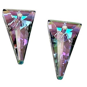 Spike Violet AB Pendant Crystal 2pc | 20x10mm Drop 6480 Crystal Passions® DIY Jewelry Making Earrings Necklaces Macrame Suncatchers