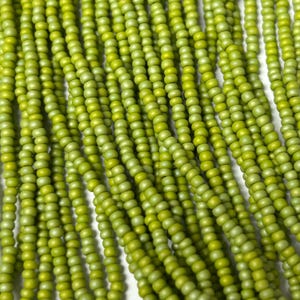 Size 11/0 | Olive OP Matt AB | #54430M | Preciosa Czech Glass Seed Beads | 6 String Hank | 2mm Rd Rocaille | DIY Jewelry Making | Loom