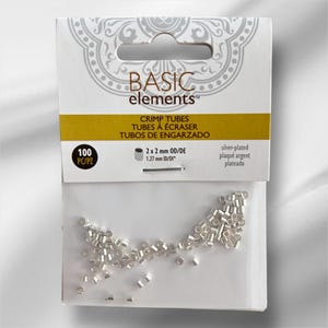 Crimp Tubes 2x2mm Silver Plate - 100 pc|Work Best w/Magical Crimper and our Beadalon Beading Wire or Soft Flex Wire|Crimps have meat on them