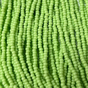 Size 11/0 | Lime OP | #53410 | Preciosa Czech Glass Seed Beads | 6 String Hank | 2mm Rd Rocaille | DIY Jewelry Making | Loom