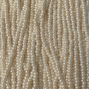 Size 11/0 | Egg Shell | #46112| Preciosa Czech Glass Seed Beads | 6 String Hank | 2mm Rd Rocaille | DIY Jewelry Making | Loom