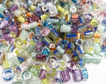 1 oz Mixed Pastels 20 - 28 ~ Furnace Art Glass Beads DIY Jewelry Making Earrings Necklaces Bracelets ~ Made in the USA