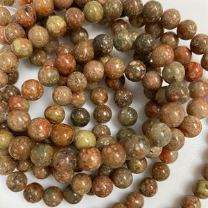 Epidot Quartz Natural Fossil Jasper Gemstone Bead Strand Genuine Authentic Natural Smooth Round Beads ~ 4mm, 6mm, 8mm & 10mm