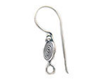 Ear Wires Sterling Silver Ear Wires 4 pcs. 2 Pairs 15mm "Peg" Fish Hook Wires Quality .925 Sterling Silver Components Findings