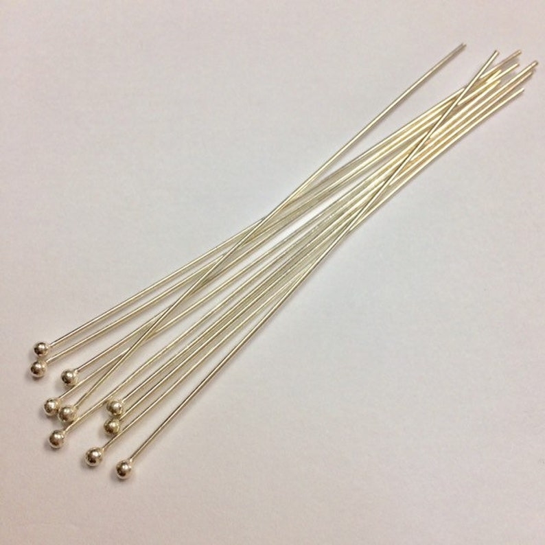 21 Gauge Style F Headpins 3 12 Sterling Silver Headpins 10 pcs