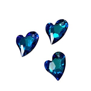 Devoted 2 You Heart Bermuda Blue 1pc Austrian Crystal Love Hearts DIY Jewelry Making Earring Pendant  Sparkle Colorful Faceted 6261 17mm