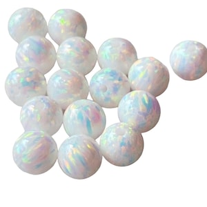 White Opal Smooth Round Bead ~ 2mm, 3mm, 4mm, 5mm & 6mm Sparkling ~ Ships out from USA ~ Lab Created Opals ~ Sold per Bead