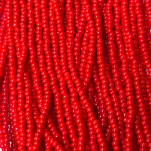 Size 11/0 | Lt Red | #93170 | Preciosa Czech Glass Seed Beads | 6 String Hank | 2mm Rd Rocaille | DIY Jewelry Making | Loom