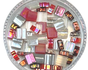 Mix Love Miyuki Tila Bead | DIY Bracelet Making | Glass Tila Bead |Two Hole Square Flat Glass Bead | Whole Half 3 Grams