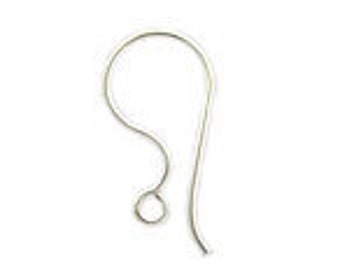 Ear Wires Sterling Silver Ear Wires 4 pcs. 2 Pairs 15mm "Bay" Fish Hook Wires DIY Jewelry Making Quality Components Findings .925 Silver