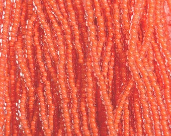 Size 11/0 | Terra Intensive Orange | #08A91 | Preciosa Czech Glass Seed Beads | 6 String Hank | 2mm Rd Rocaille | DIY Jewelry Making | Loom