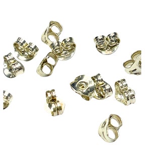 Backs 16 pc Sterling Silver Posts Backs for Earrings Posts Butterfly Nut Clutches Backs Bead 4.4mm x 2.4mm DIY Jewelry Making Earring Backs