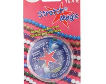 Stretch Magic 1mm Elastic Beading and Jewelry Cord Made in the USA Best, Strongest, Resistant and Flexible Stretch Cord