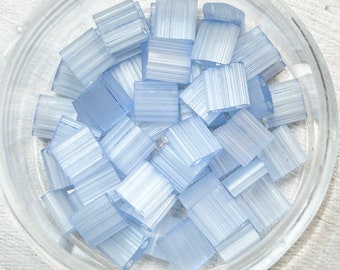 Silk Pale Blue Miyuki Tila Beads TL2562 | DIY Bracelets| Glass Tila Bead |Two Hole Square Flat Glass Bead | Whole Tila 3 Grams