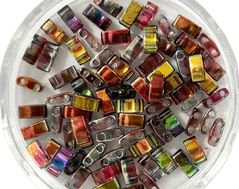 Magic Wine Miyuki Tila Beads TL4573 | DIY Bracelets| Glass Tila Bead |Two Hole Square Flat Glass Bead | HALF Tila 3 Grams