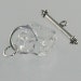 Artisan - Furnace Glass Sterling Silver Toggle "Clear Diamond Shine" T40