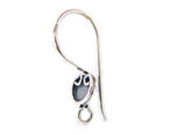 Ear Wires Sterling Silver Ear Wires 4 pcs. 2 Pairs 15mm "Libby" Fish Hook Wires