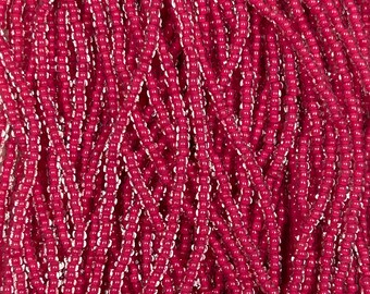 Size 11/0 | Terra Intensive Pink | #08A77 | Preciosa Czech Glass Seed Beads | 6 String Hank | 2mm Rd Rocaille | DIY Jewelry Making | Loom