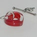 Artisan - Furnace Glass Sterling Silver Toggle "Red Love Heart" T07
