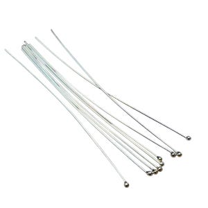 Head Pins "N" with Balls 2" Sterling Silver Headpins 10 pcs. 24 Gauge | Style N Headpins