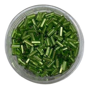 Peridot 2/0 Bugle Bead Mix - DIY Jewelry