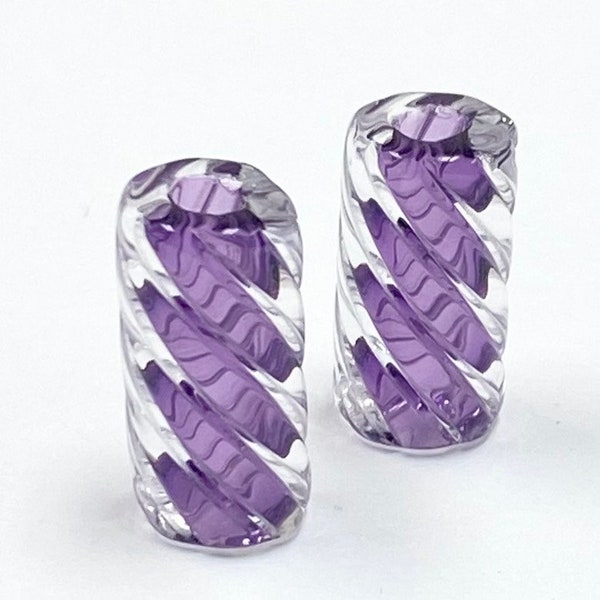 Sophie Twists ~ Furnace Art Glass Beads 2pc 14mm Pair DIY Jewelry Making Earrings Bracelets Necklaces