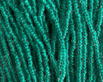 Size 11/0 | Terra Intensive Sea Green | #08A58 | Preciosa Czech Glass Seed Beads | 6 String Hank | 2mm Rd Rocaille | DIY Jewelry Making