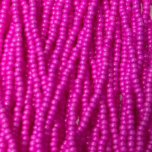 Size 11/0 | OP Dyed Pink | #16177 | Preciosa Czech Glass Seed Beads | 6 String Hank | 2mm Rd Rocaille | DIY Jewelry Making | Loom