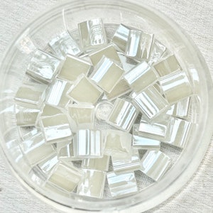 Crystal Ceylon Miyuki Tila Beads TL511 | DIY Bracelet Necklace Earring Making |Two Hole Square Flat Glass 2 Hole 5 x 5mm | 3 Grams
