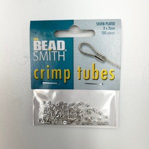 150Pcs 2x2mm Crimp Tube Beads Jewelry Making Crimp End Spacer Bead, Silver