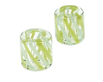 Geyser ~ Furnace Art Glass Beads 2pc 8mm Pair DIY Jewelry Making Earrings Bracelets Necklaces Large Hole Macrame Hair Dreads