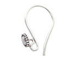 Ear Wires Sterling Silver Ear Wires 4 pcs. 2 Pairs 10mm "Kate"  Interchangeable Fish Hook Wires