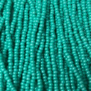 Size 11/0 | OP Green Dyed Terra | #16358 | Preciosa Czech Glass Seed Beads | 6 String Hank | 2mm Rd Rocaille | DIY Jewelry Making | Loom