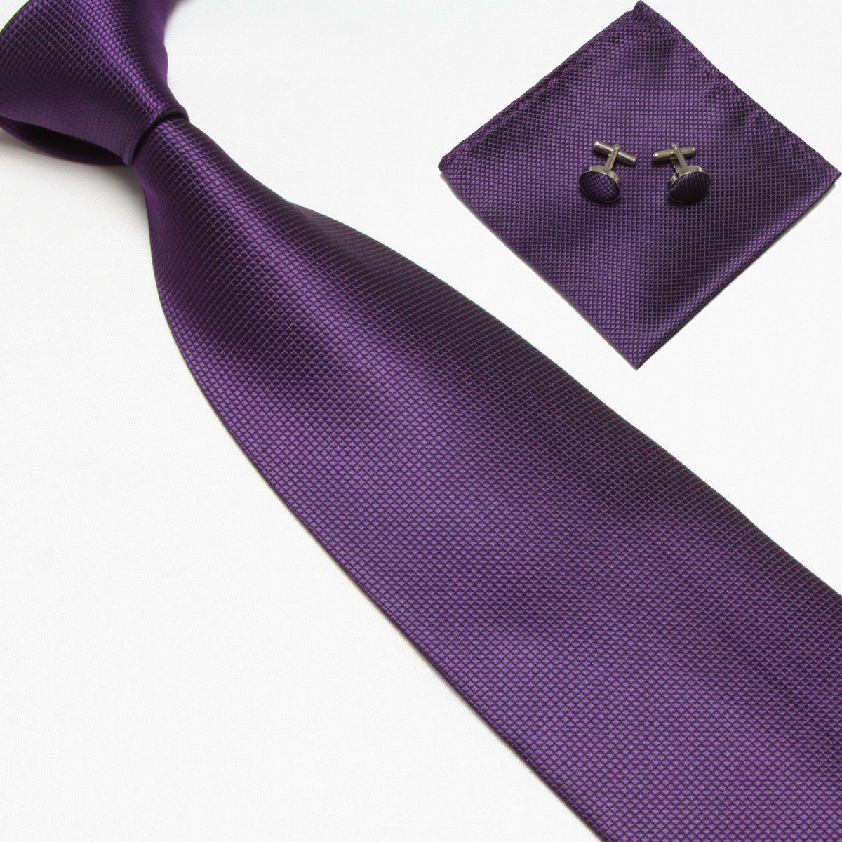 Seta Mano Fatto Cravatta Gemelli Fazzoletto Regali Set Festa Matrimonio - Foto 5