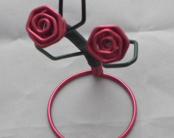 Hand Made Wire Twin Red Rose