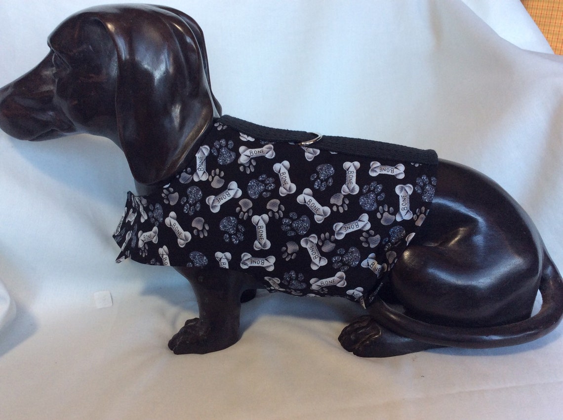 Fabric Pet Harness Dog Bone Print Etsy