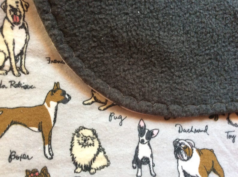 Dog Print Throw Blanket Grey Boston Terrier Pug Dachshund Etsy