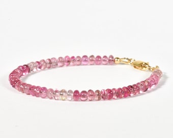 AAA Pink Tourmaline Bracelet, Delicate High Quality Natural Tourmaline Bracelet, Dainty Bracelet