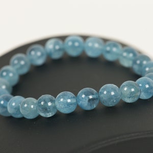AAA Genuine Blue Aquamarine Bracelet, Hight Quality Aquamarine, Blue Gemstone, March Birthstone