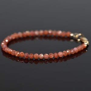 AAA Sunstone Bracelet, Genuine Sunstone Gemstone Bracelet, Delicate Bracelet