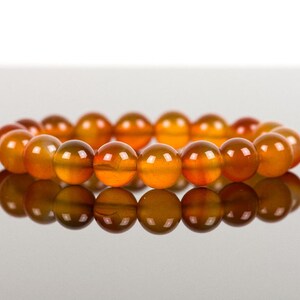 Karneol Edelstein Armband, Rot und Orange 10 mm Karneol Stretch Armband - Handgemachter Edelstein Schmuck