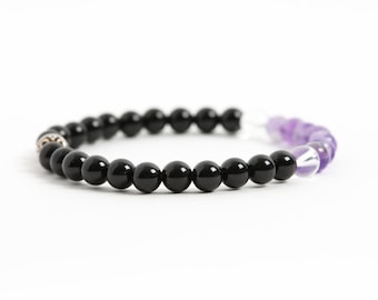 Black Tourmaline Bracelet Grounding Energy Bracelet, Root Chakra Gemstone Bracelet, Unisex Handmade Jewelry, Handmade Gemstone Jewelry