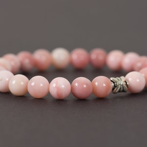 AAA Pink Opal Bracelet | Gemstone Healing Bracelet Soft Pink Beads | Handmade Gemstone Jewelry, unique-gift-for-wife