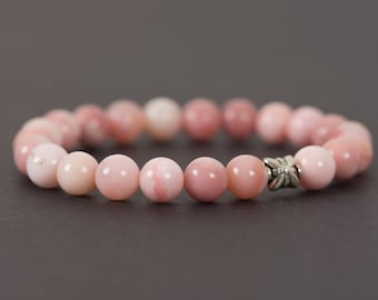 AAA Pink Opal Bracelet | Gemstone Healing Bracelet Soft Pink Beads | Handmade Gemstone Jewelry, unique-gift-for-wife