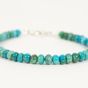 AAA Blue Peruvian Opal Bracelet, Opalina Gemstone Bracelet, Andean Opal Bracelet
