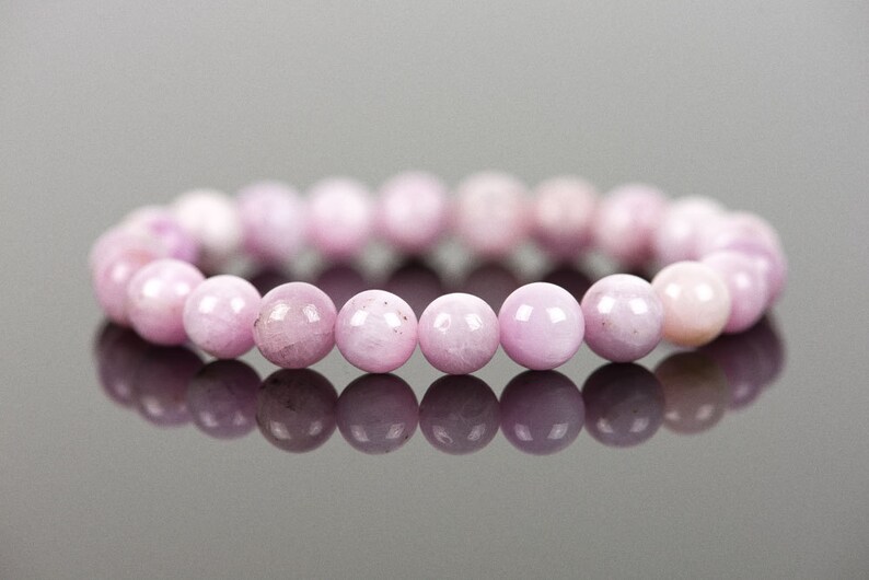 Natural 12mm Multicolor Kunzite Gemstone Beaded Bracelet - 7.5 Inch Stretch - AAA Quality