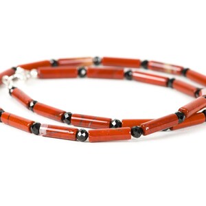 Red Jasper Choker, Black Spinel Necklace, Red and Black Gemstone